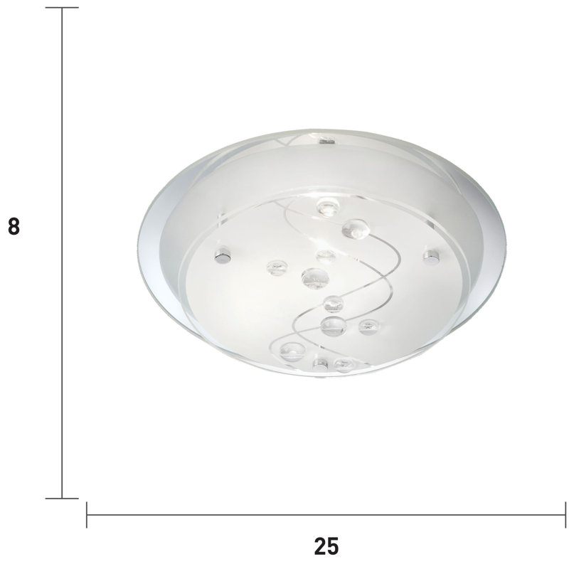 Hinkel Flush Mount, 8cm H x 25cm W x 25cm D