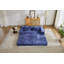 Canapé à compression, canapé-lit convertible au sol avec structure de forme fixe, canapé modulaire sans os sans causeuse, sans assemblage requis, tissu chenille, pour la chambre à coucher du salon-2123844684