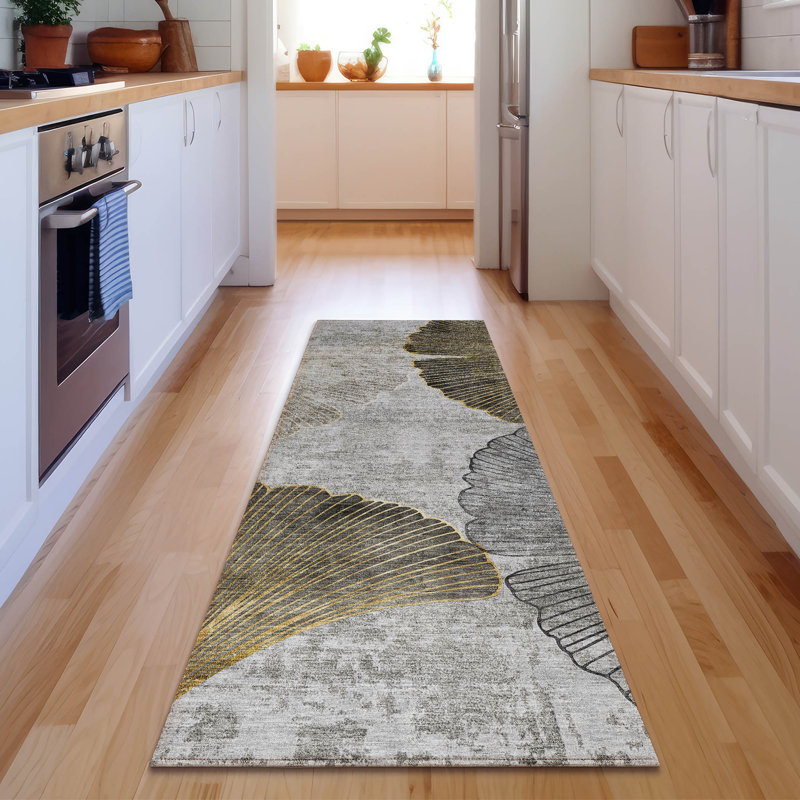 Premium Machine Washable Cerrito Gray Rug, Runner 2'3" x 7'6"