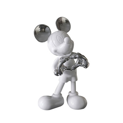 Cute Heart-Shaped Mickey Electroplated Resin Decoration Item