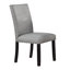 Chaises de salle à manger modernes en tissu gris avec coussins moelleux et garniture cloutée