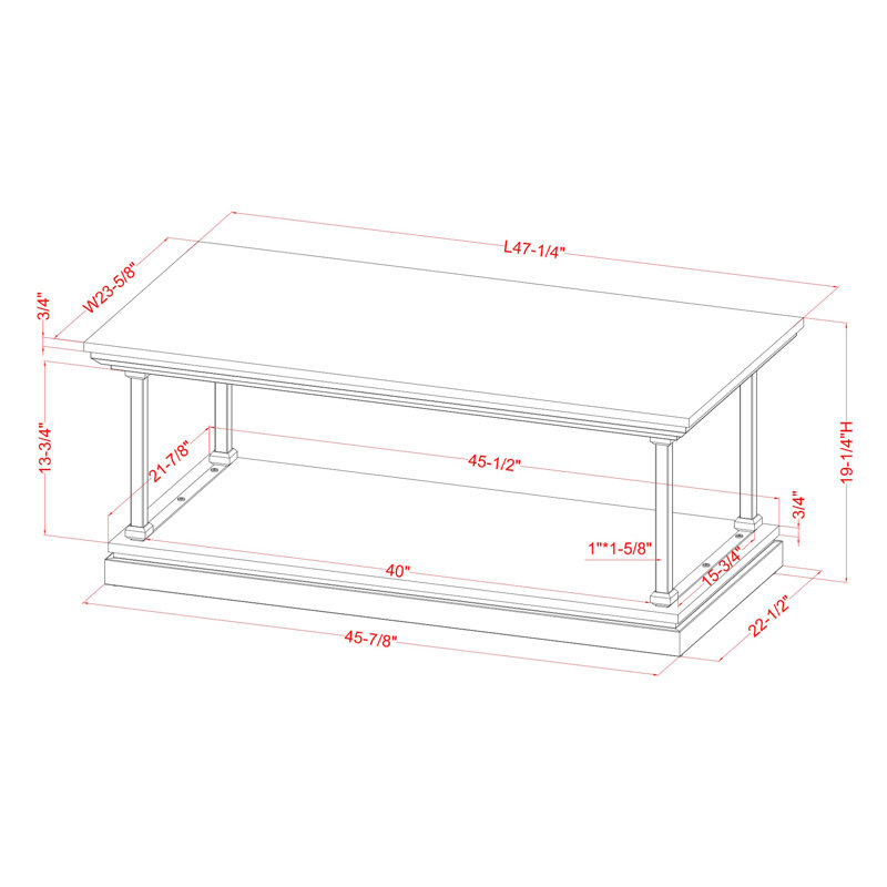 Table basse avec rangement Kiven, Gris antique