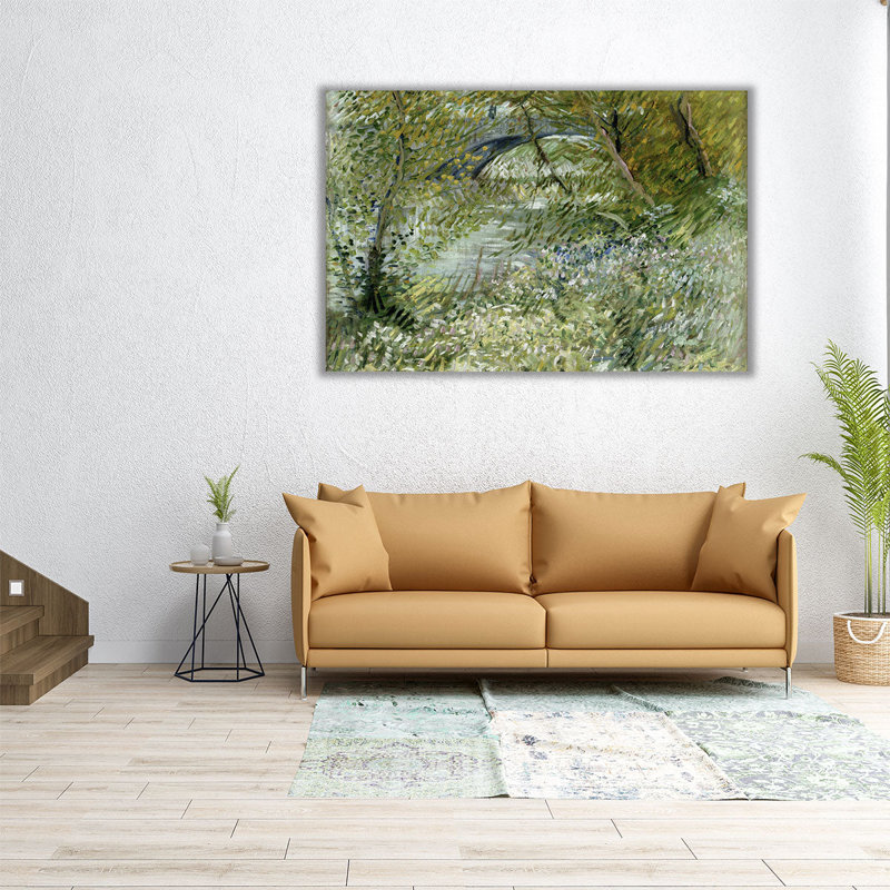 River River in Springtime, 1887 - reproduction d'art sur toile, H 32 po x l 48 po