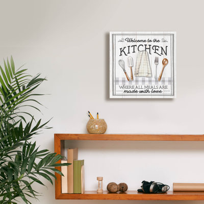  «Kitchen Welcome» par Elizabeth Tyndall, art mural sur toile, 12 po x 12 po