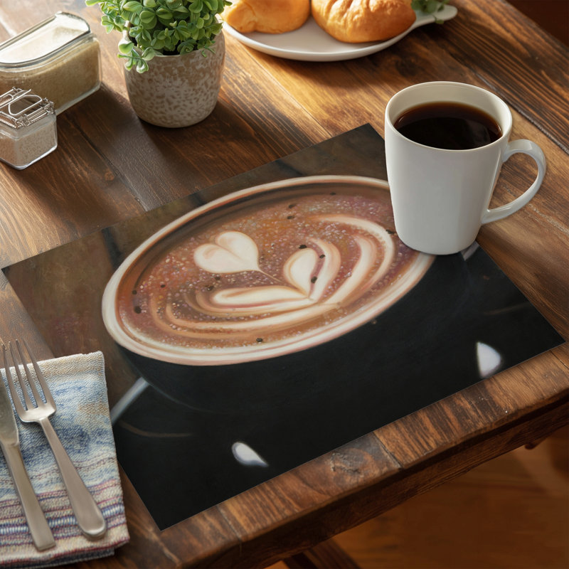 Artistic Cappuccino Brown Food Placemat | Home Decor Polyester