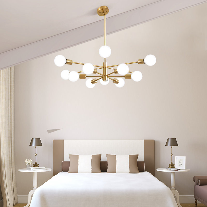 Lilwenn 12 - Light Sputnik Modern Linear Chandelier, Gold
