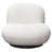 Simone Swivel Accent Chair In White Faux Sheepskin Fabric