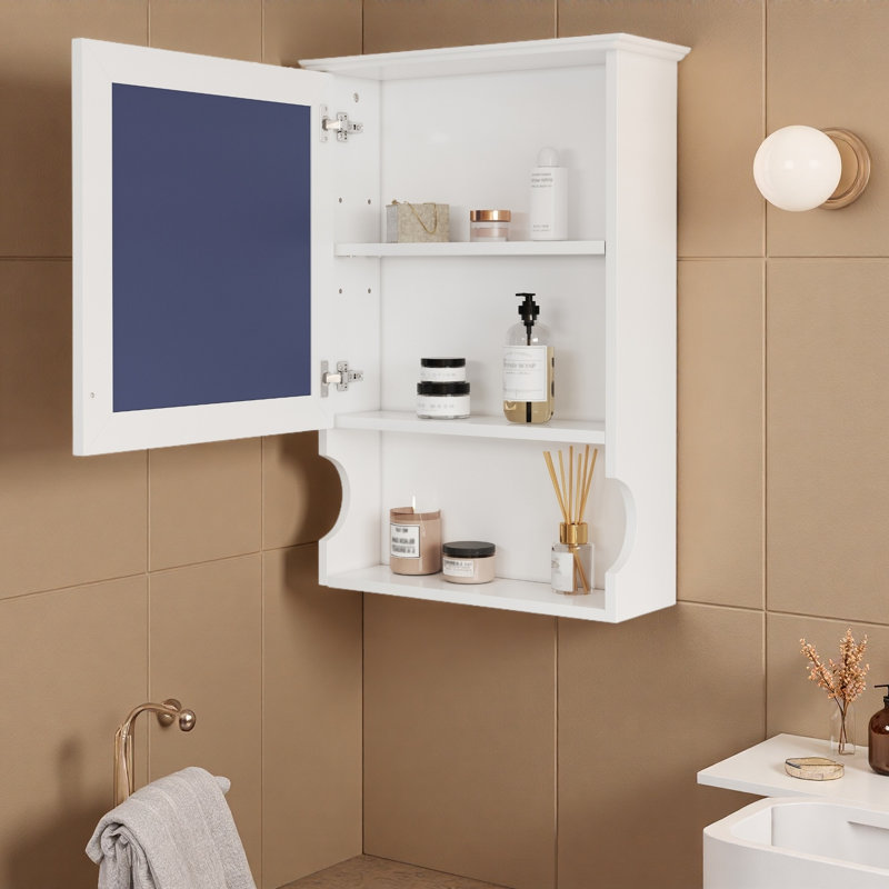 20'' Wall Mounted Bathroom Storage Cabinet With Mirror, Wall Mounted Home Storage With Door, Mirrored Wall Medicine Cabinet