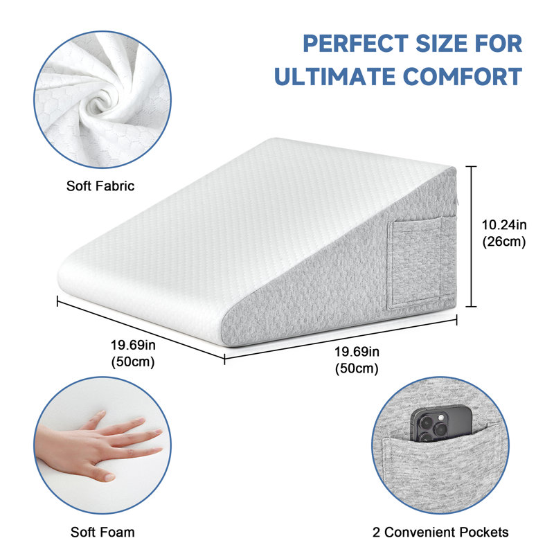 Foam Back Support Pillow, Gray
