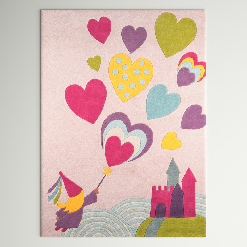 Tapis rose touffeté à la main Cecelia, Rond 5 pi