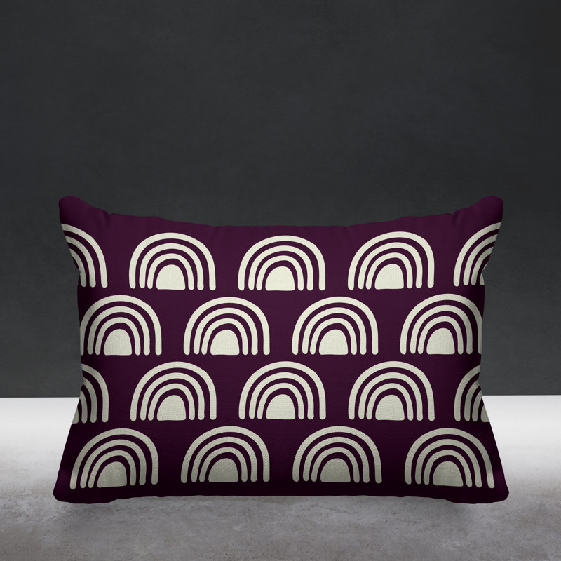 Coussin décoratif intérieur / extérieur Rainbow Boho, Mauve