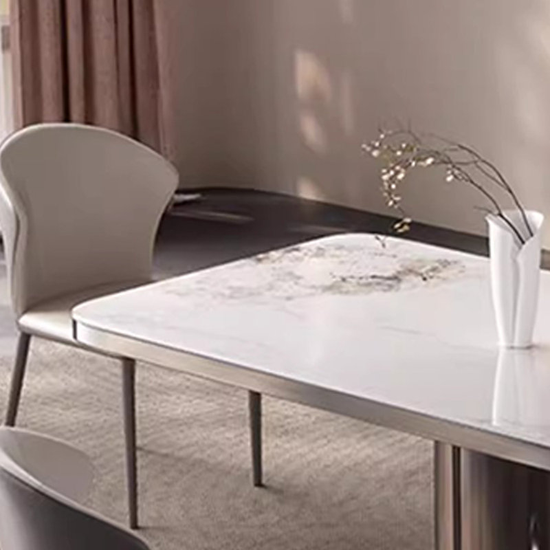 Table de salle à manger rectangulaire légère de luxe moderne, 29,5 x L 62,9 po x l 33,4 po, Blanc