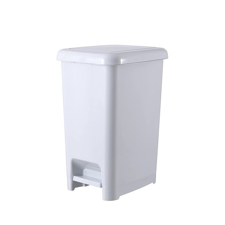 Superio 2.6 Gallon Small Slim Trash Can (Gray and Black)