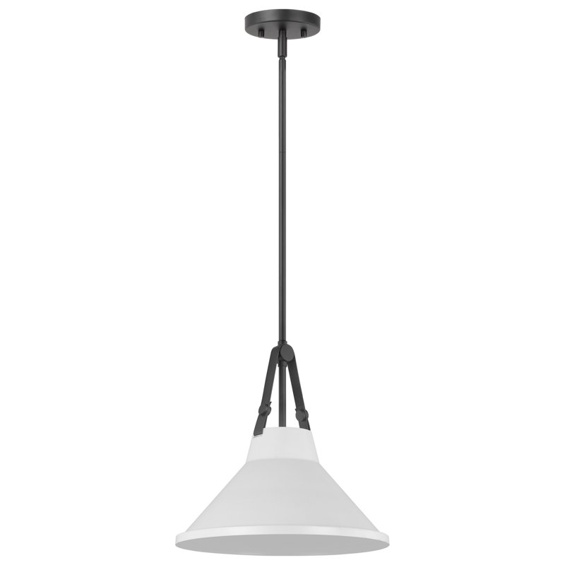 Luminaire suspendu conique 1 lumière, Blanc