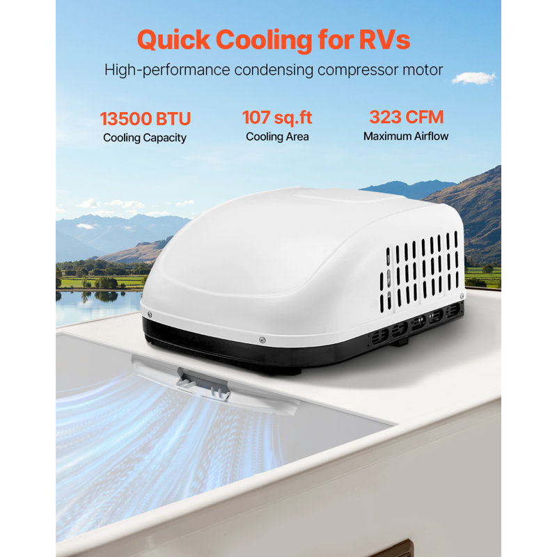 Climatiseur pour véhicule récréatif pour véhicule récréatif 13500 BTU sans conduit sur le toit pour véhicule récréatif 65 dB silencieux pour le remplacement
