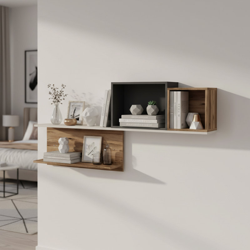 Floating Shelf, Black/Brown