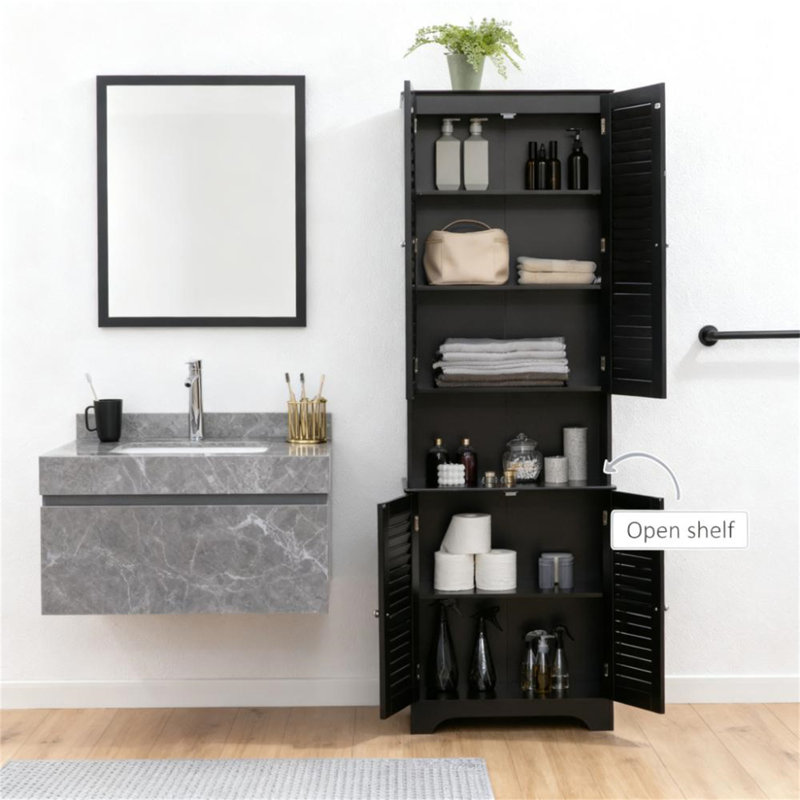 Armoire autoportante noire avec 2 armoires