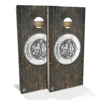 Minnesota Flag Rustic Cornhole Board Set | Includes (2) Boards, (8) Bags & Optional Accessories