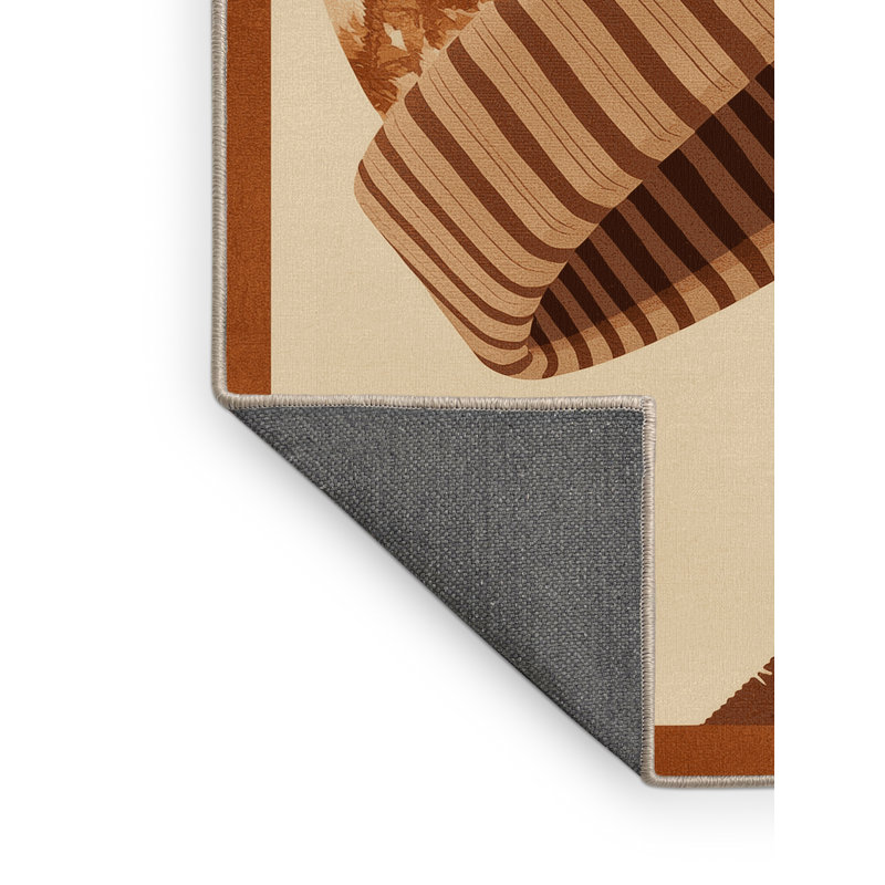 Tapis marocain moelleux doux et moelleux en beige - reliure beige, 3 X 5
