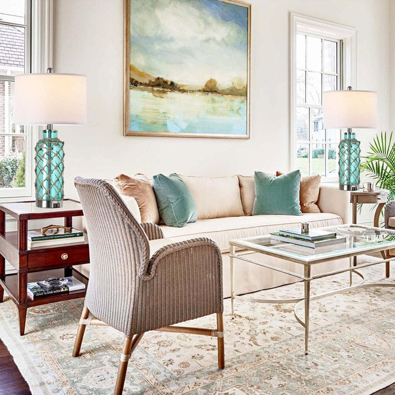 Ensemble de 2 lampes de table Cottage Nautical Accent