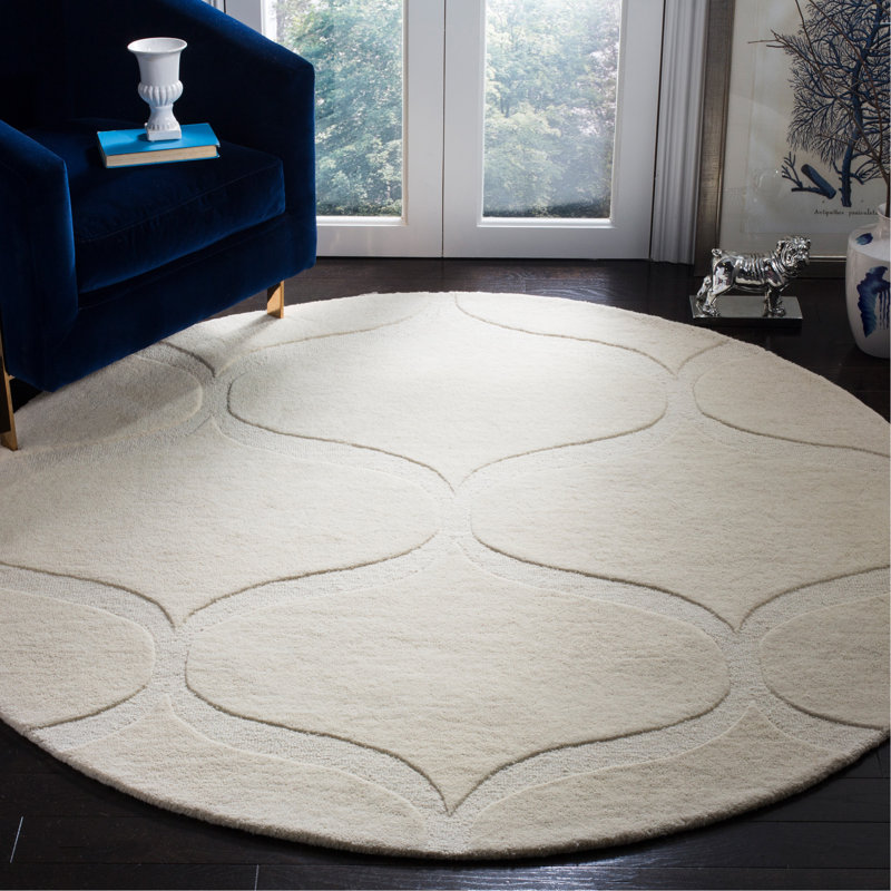 Cambridge Hand Tufted Wool Geometric Rug, Round 6'