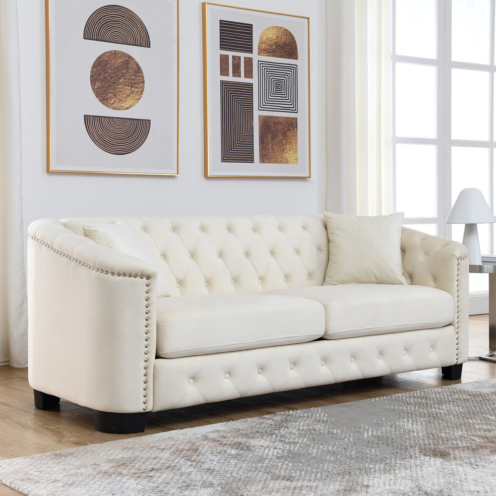 Tufted button back single cushion sofa. Luxury furniture. 77