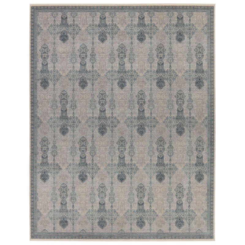 Tapis bleu / brun clair Beaumont, Tapis de couloir 3 pi x 8 pi