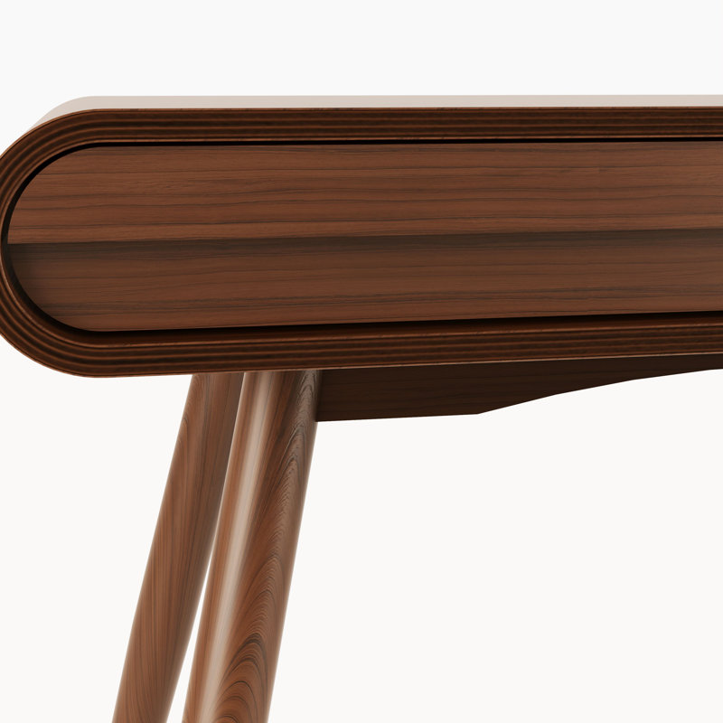 Chavanon Curved Executive Desk, Brown