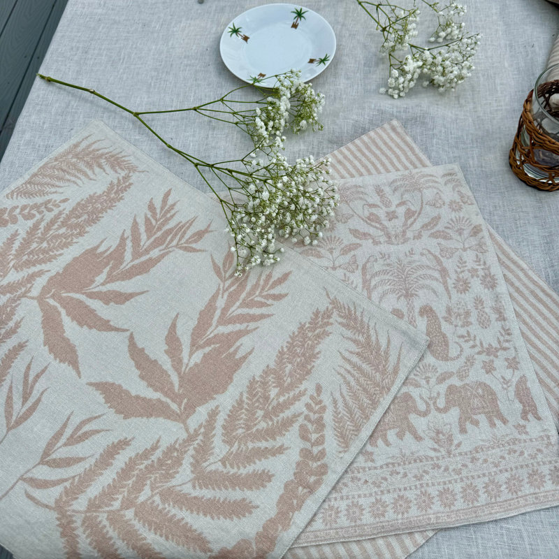 Napperons Forest Ferns (ensemble de 4), Beige