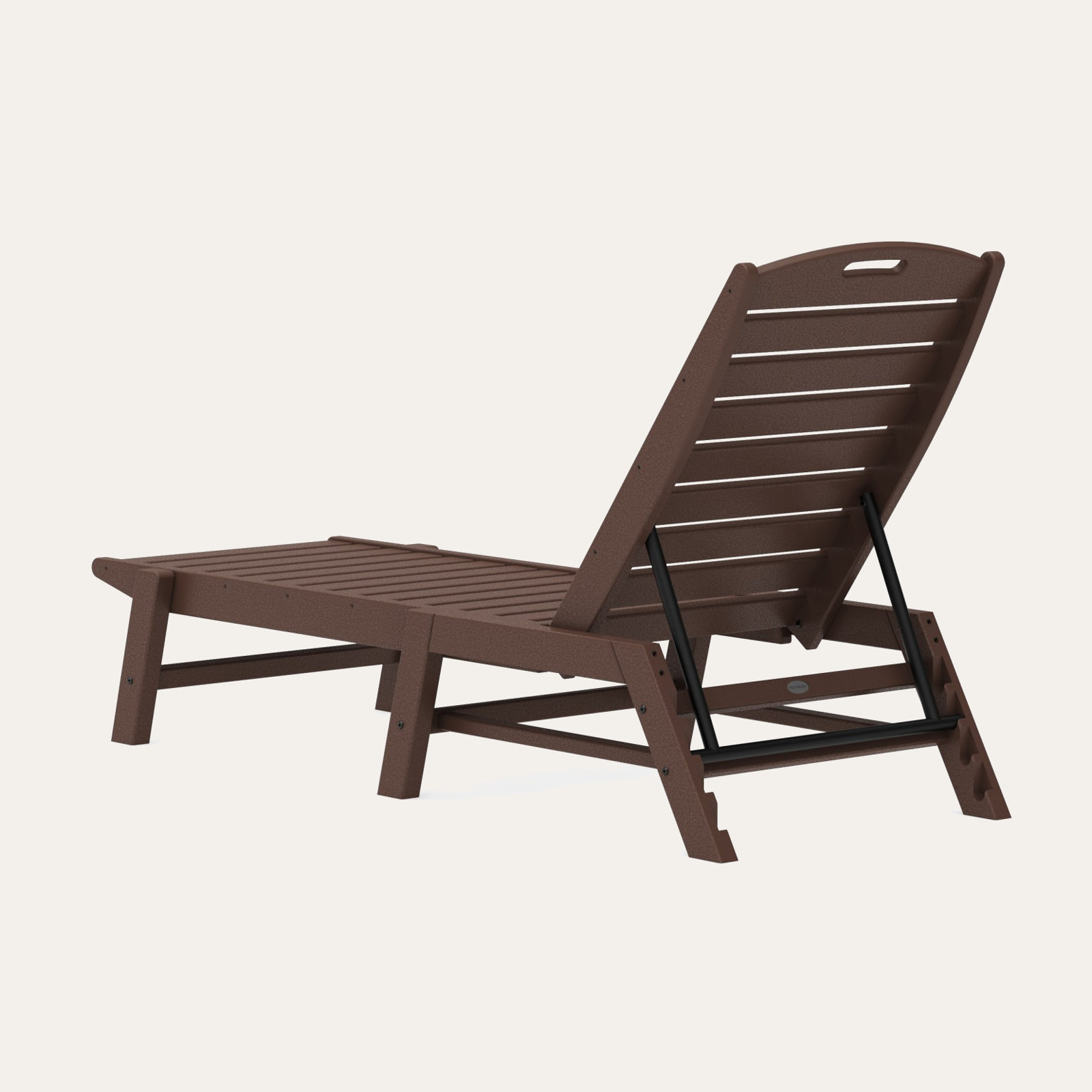 POLYWOOD® Nautical 24" Patio Chaise Lounge, Mahogany