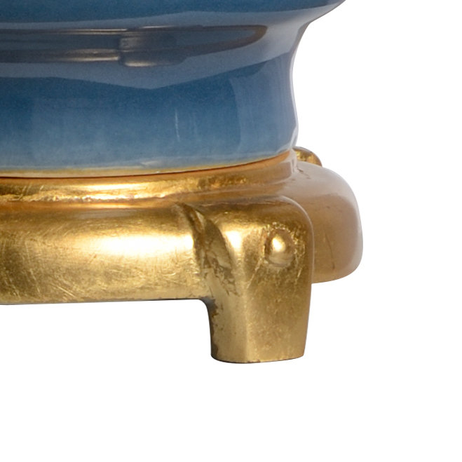 Coastal Ceramic Table Lamp, Turkish Blue