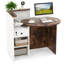 Bureau de réception avant avec tablette ouverte et tiroir verrouillable-631280618