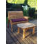 Bulkley Hand Made 2 Seater Chunky Rustic Wooden Garden Furniture Bench With Coffee Table
