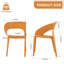 Été - Chaise d'appoint à une pièce en polypropylène orange tropical - Conception une pièce pour l'intérieur et l'extérieur, convient aux salons, salles à manger, jardins, terrasses et autres (ensemble de 4)