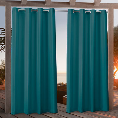 Nicole Miller Polyester Indoor/Outdoor Grommet Top Curtain Panel Pair (Set of 2)