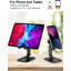 Support pour téléphone portable Oyclone, support de support de téléphone portable pliable à hauteur et angle réglables pour bureau, support pour téléphone portable plus grand compatible avec les tablettes de 4,7 po à 13 po, noir