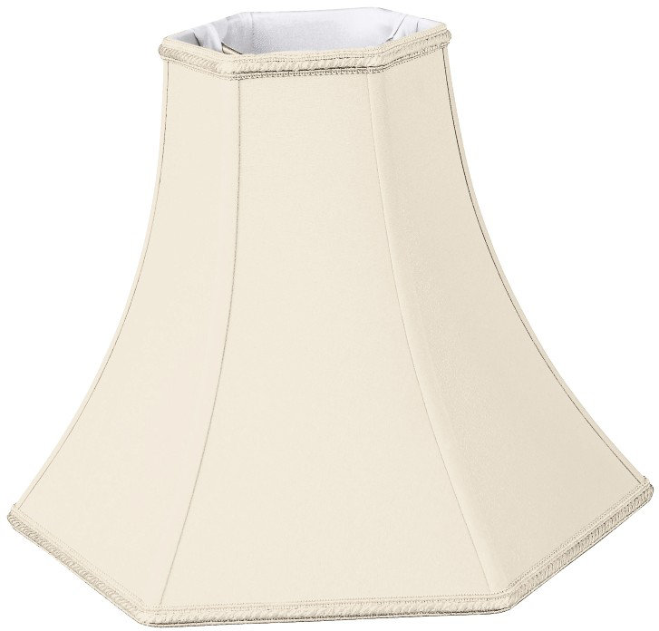 Abat-jour cloche en soie / shantung (araignée), Coquille d'oeuf, H 11,5 po x l 14 po x P 14 po