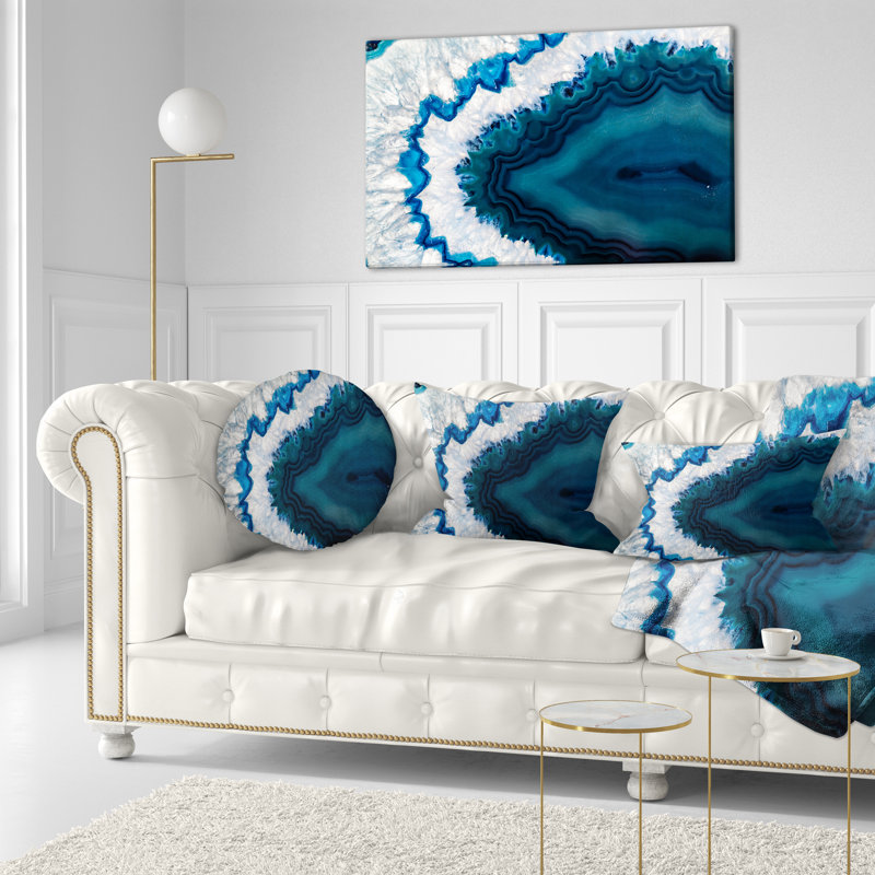 Géode brésilienne bleue - coussin imprimé abstrait