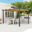 Outsunny 3 x 4m Aluminium Pergola with Retractable Roof, Garden Gazebo Khaki