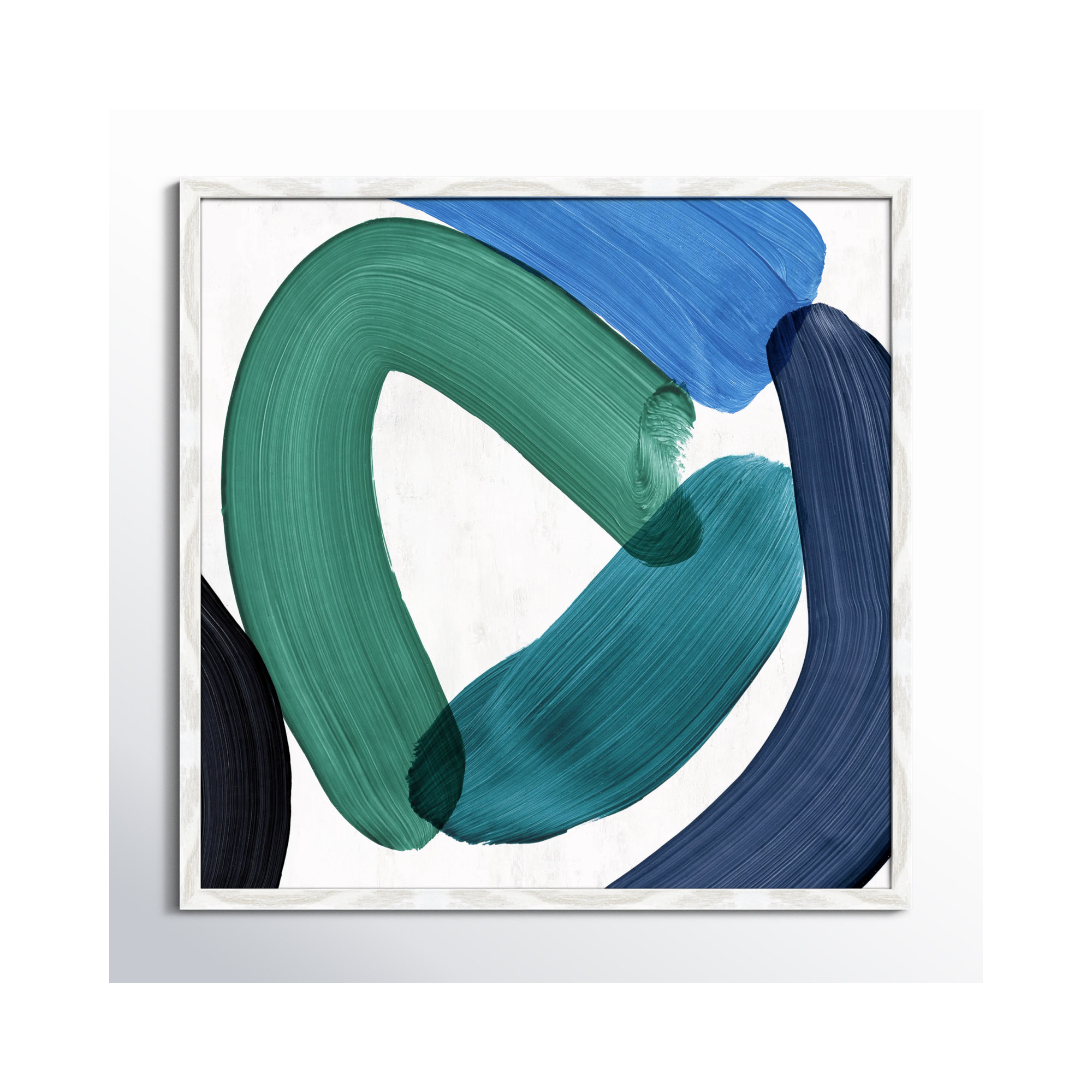 Smooth Bend I, White Framed, 27.5" H x 27.5" W x 0.75" D