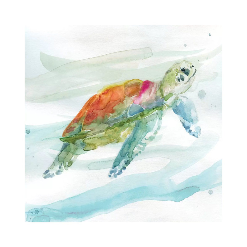 Tortue des tropiques I, H 12 po x l 12 po x P 0,75 po, Toile tendue, Pas de tapis
