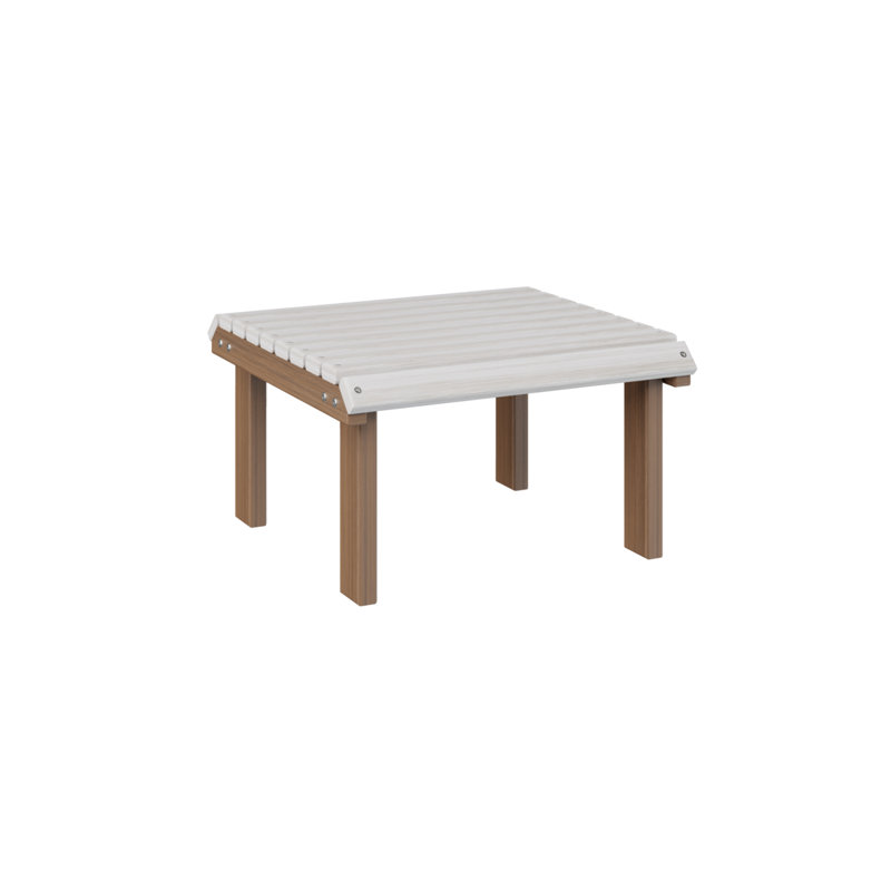 Outdoor Ottoman, Seashell Top/Antique Mahogany Base