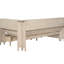 Lit de jour simple avec tablettes de rangement et 3 tiroirs, blanc antique, structure en bois, aucun sommier blanc requis-130576381