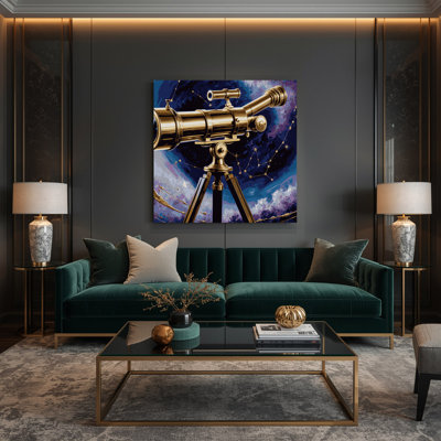 Art mural sur toile Sci Fi Brass telescope
