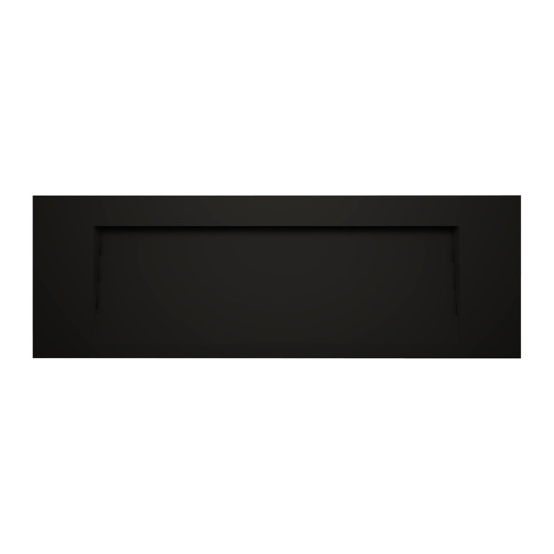 Lavabo de salle de bain mural rectangulaire 72 po Pyramid, Noir, Aucun trou