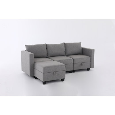 Modular L-Shaped Sectional Sofa With Convertible Chaise Ottoman And Ample Storage, Perfect For Small Spaces And Versatile Use