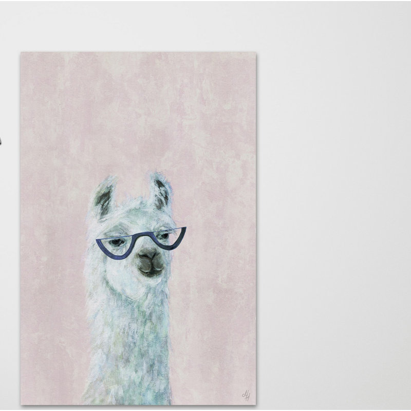 Posh Llama II - Wrapped Canvas Painting, 114cm H x 76cm W