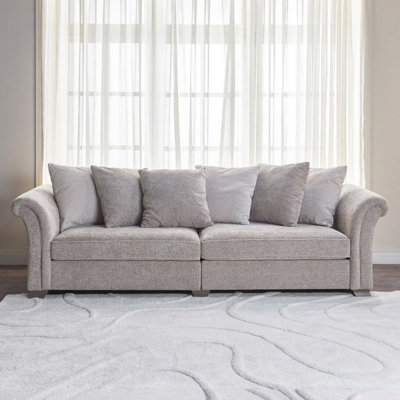 American-style Minimalist Grey Three-seater Sofa