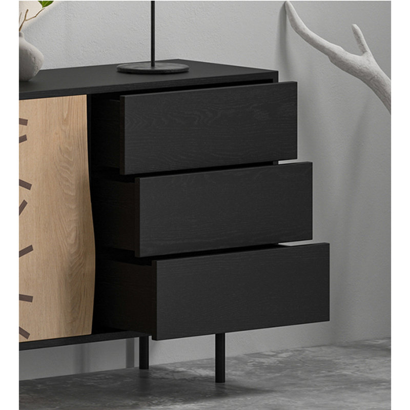 Armoire d'appoint Minimal Black, H 33,46 po x l 39,37 po x P 15,75 po