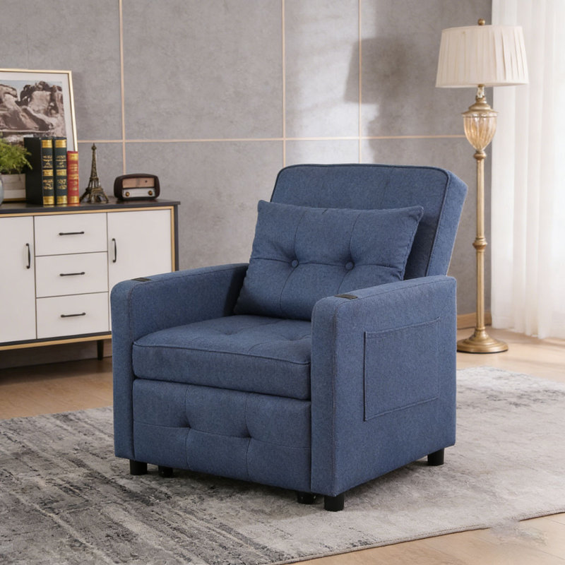 Fauteuil-lit ajustable Sleeper Chair 3-en-1, Bleu